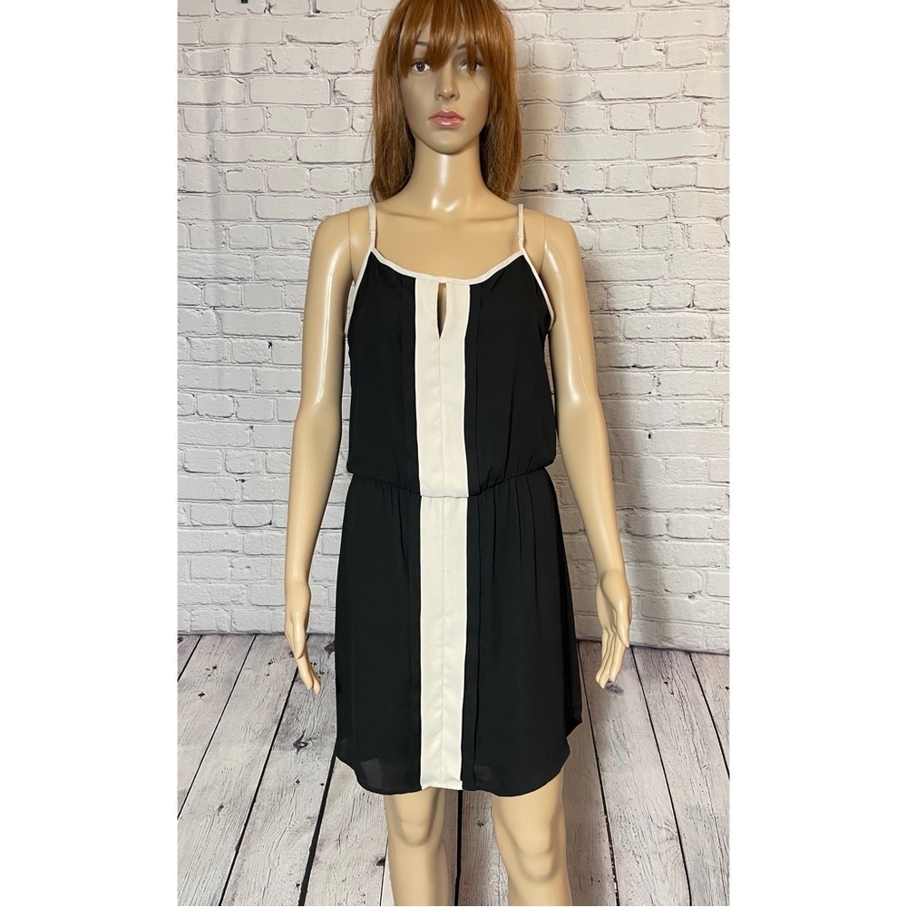 Daniel Rainn Sleeveless Black Beige Mini Dress Size S